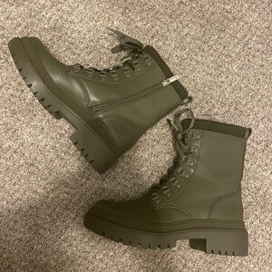 JLo green combat boots